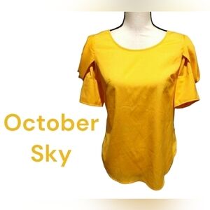 OCTOBER Sky blouse yellow womens size medium